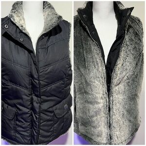 K Collection Reversible fur lined vest